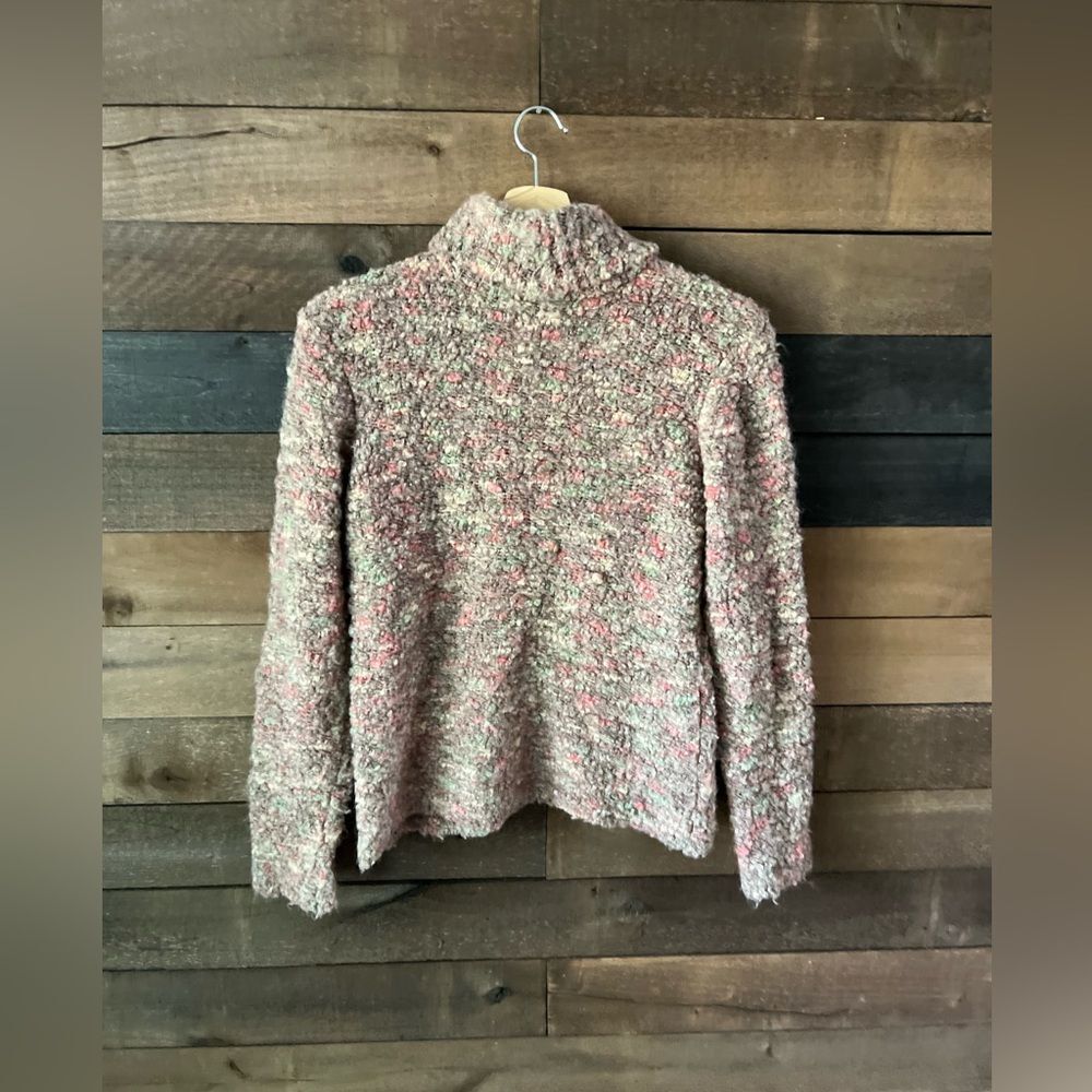 Talbots Wool Mohair Blend Turtleneck Sweater  Multicolor Knit Made In Italy - Picture 7 of 11